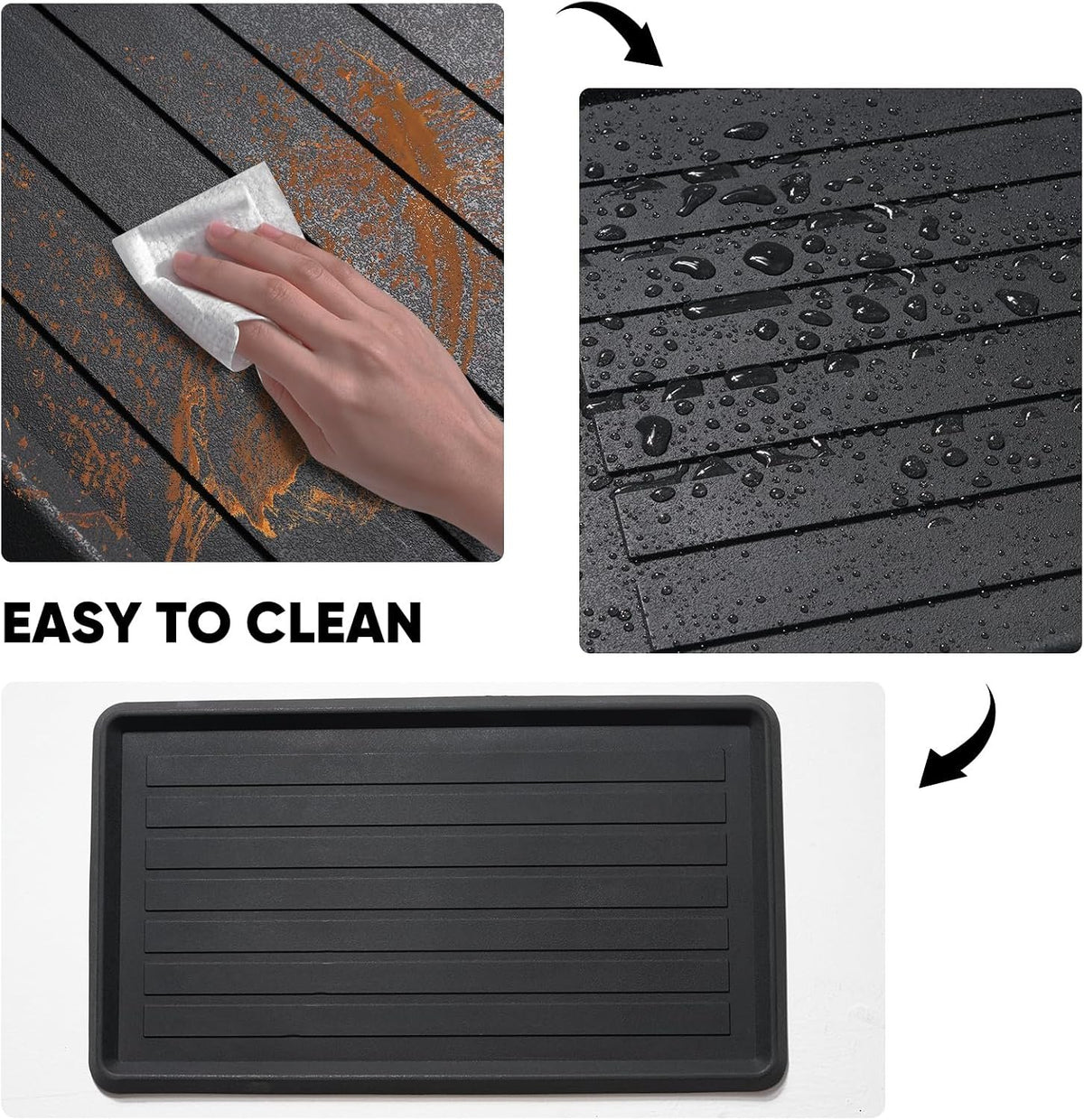Hardy Place Entryware Ribbed Boot Tray Mat with Rubber Backing additional product photo