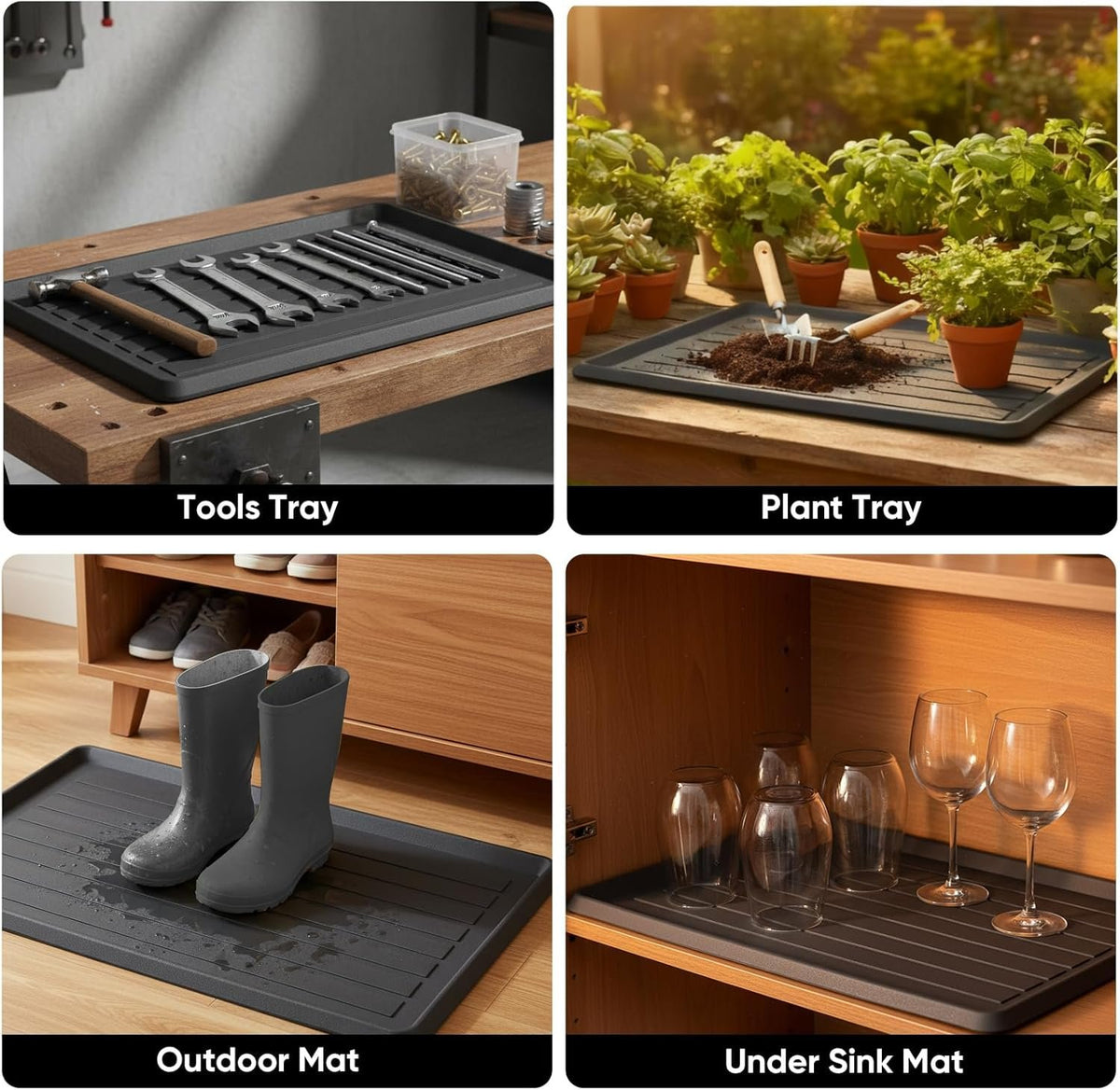 Hardy Place Entryware Ribbed Boot Tray Mat with Rubber Backing additional product photo