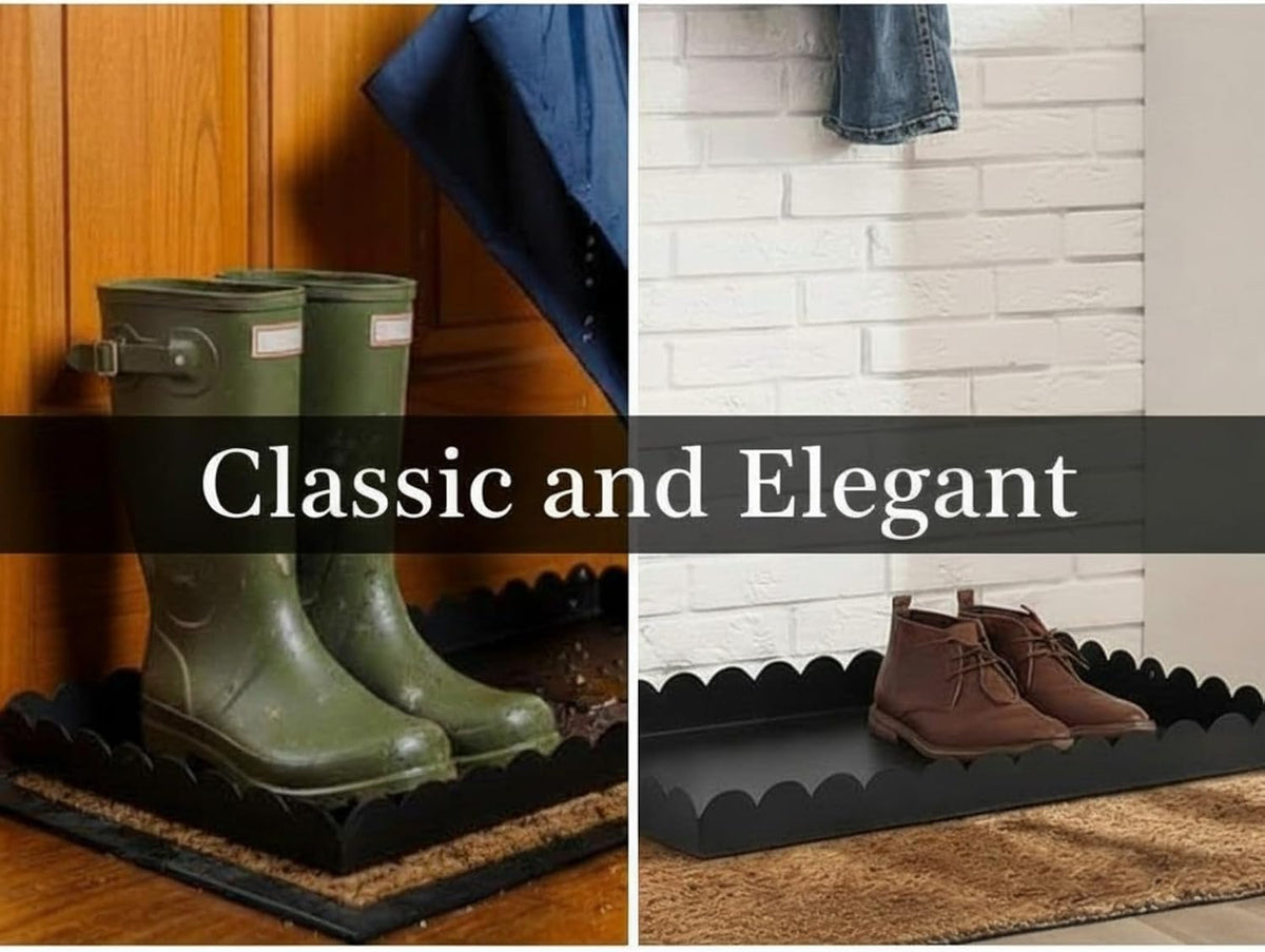 Hardy Place Entryware Scalloped Iron Boot Trays in Black additional product photo