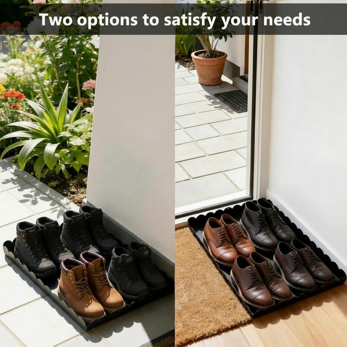 Hardy Place Entryware Scalloped Iron Boot Trays in Black additional product photo