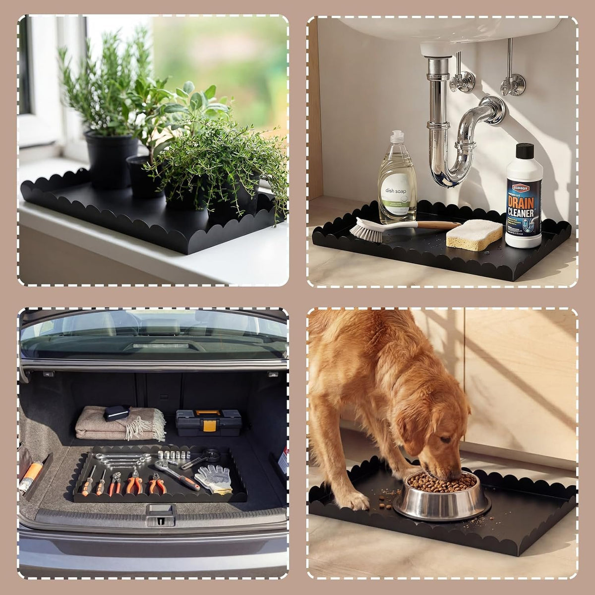 Hardy Place Entryware Scalloped Iron Boot Trays in Black additional product photo