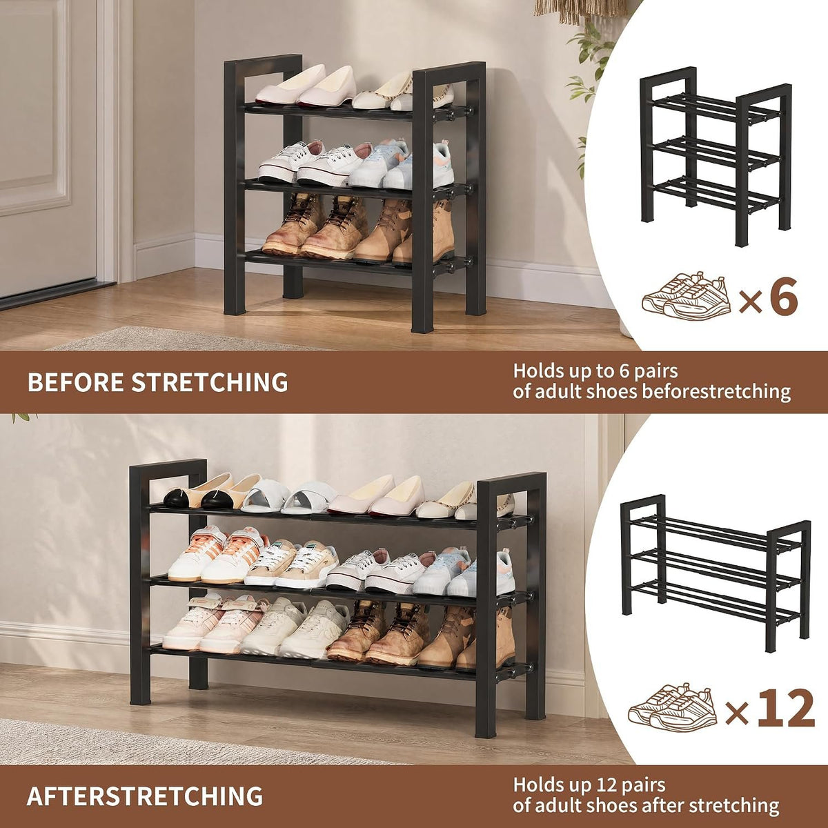 Hardy Place Entryware Expandable Iron Shoe Rack additional product photo