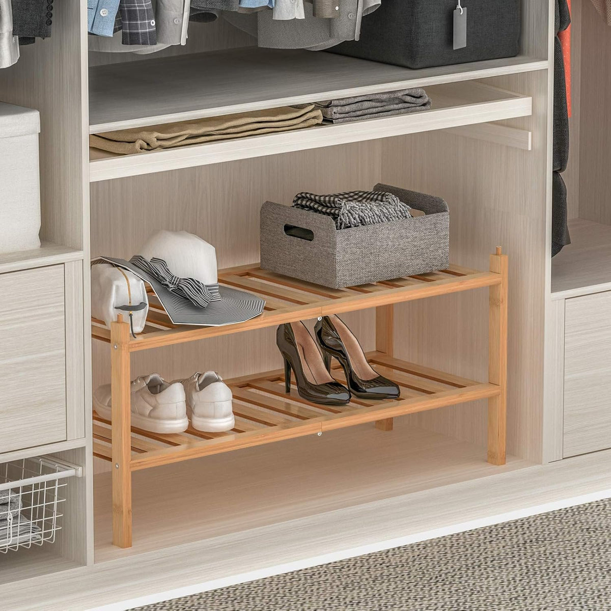 Hardy Place Entryware Bamboo Slatted Shoe Rack additional product photo