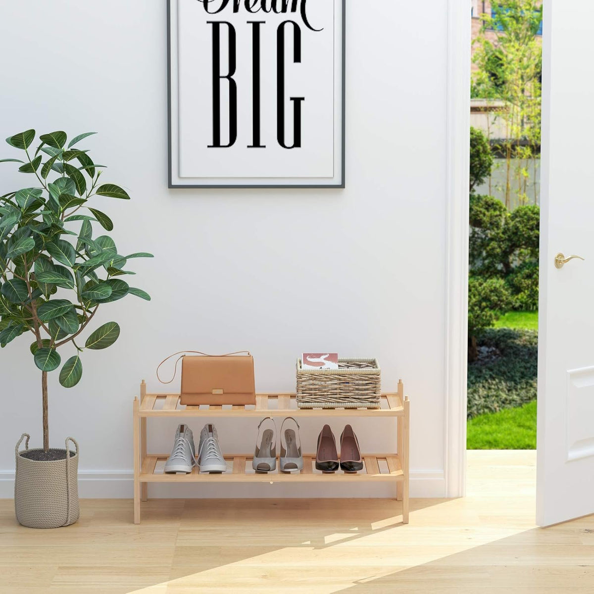 Hardy Place Entryware Bamboo Slatted Shoe Rack additional product photo