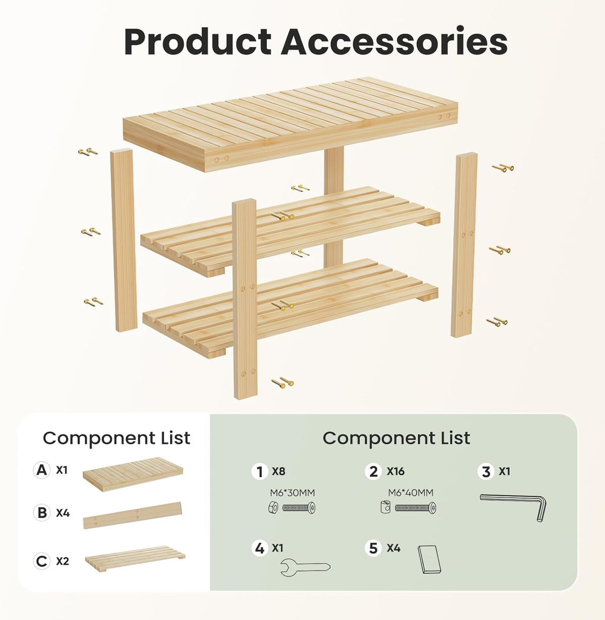 Hardy Place Entryware Light Bamboo Shoe Rack Bench additional product photo