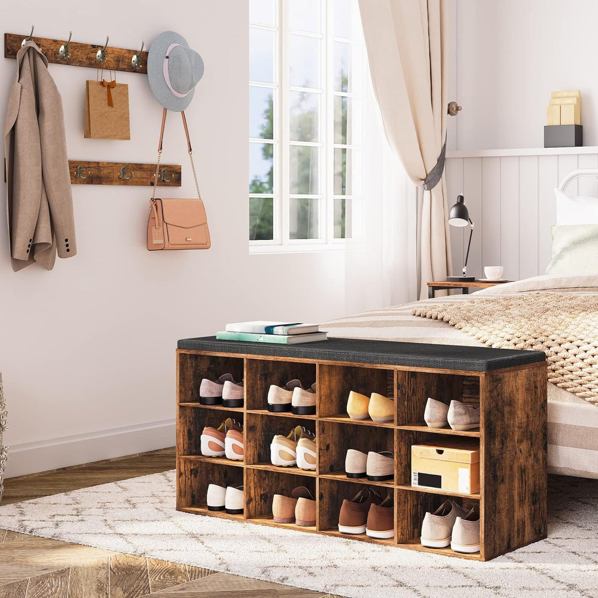 Hardy Place Entryware Cubby Shoe Bench with Wall Coat Racks additional product photo