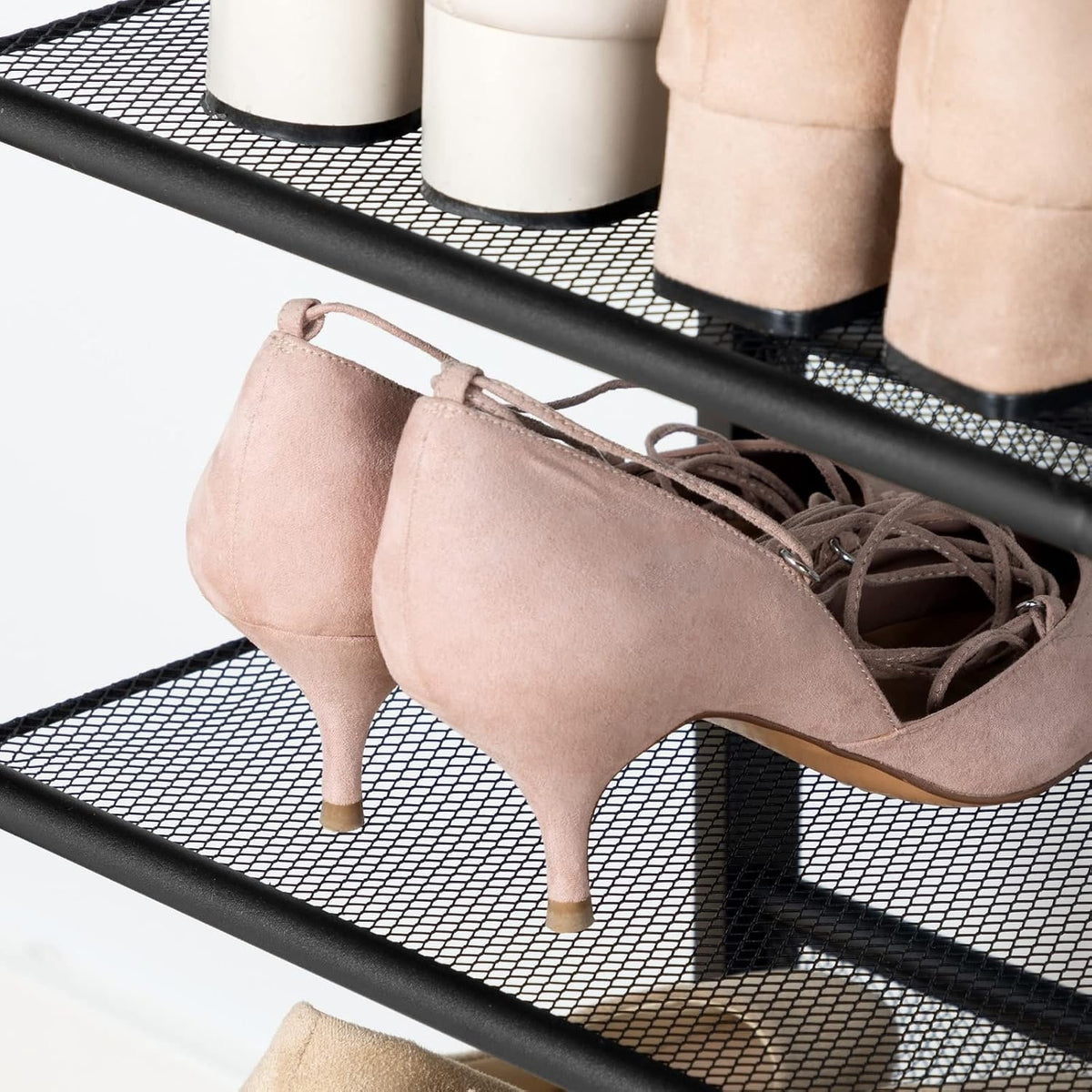 Hardy Place Entryware Rustic Shoe Rack with Tilting Mesh Shelves additional product photo