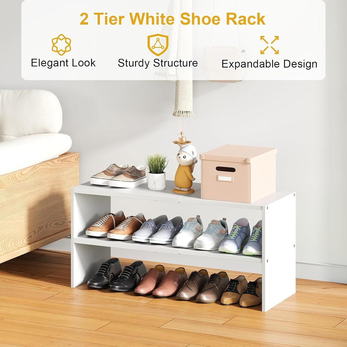 Hardy Place Entryware White Expandable Shoe Shelves additional product photo