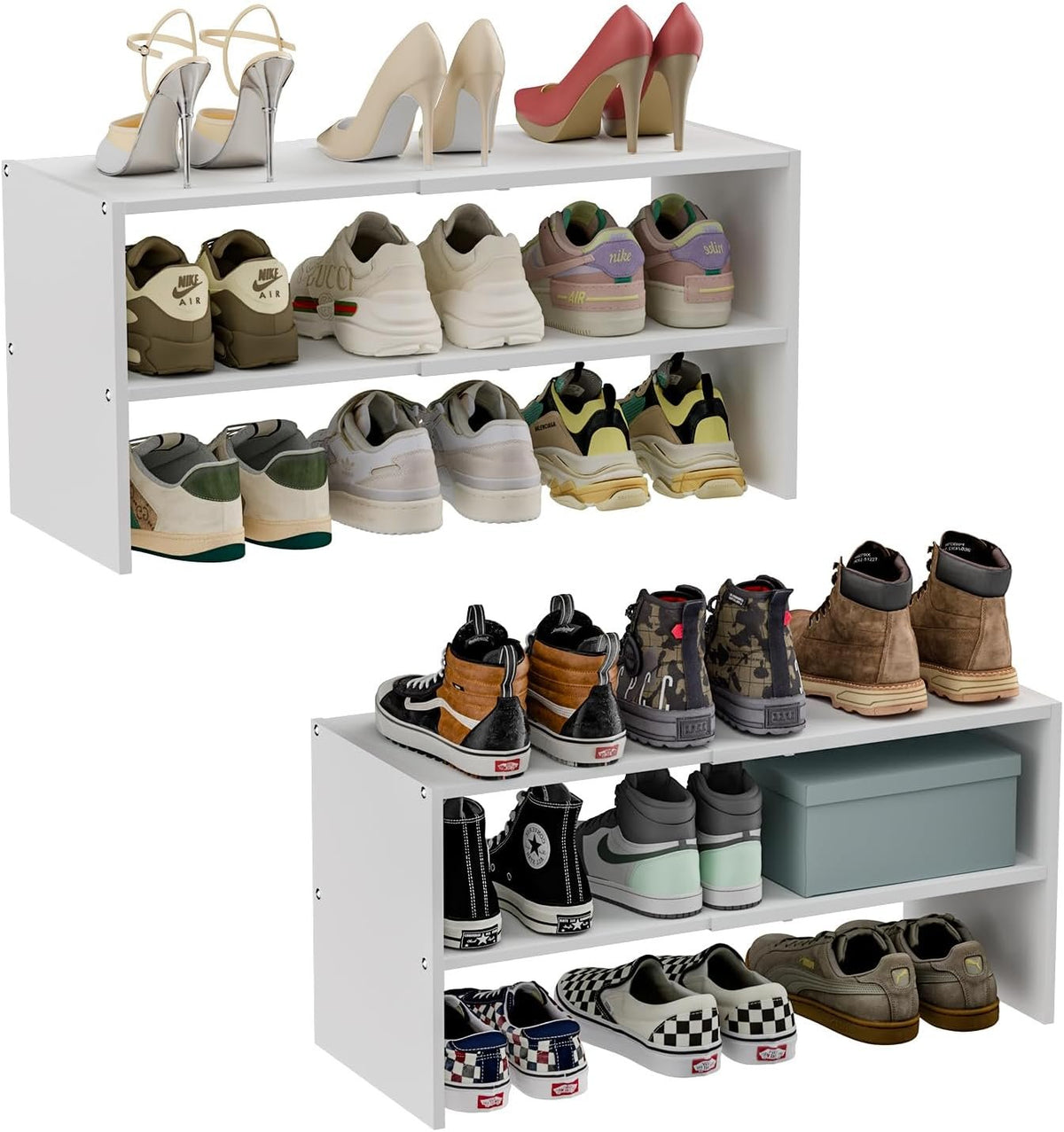 Hardy Place Entryware White Expandable Shoe Shelves studio product photo