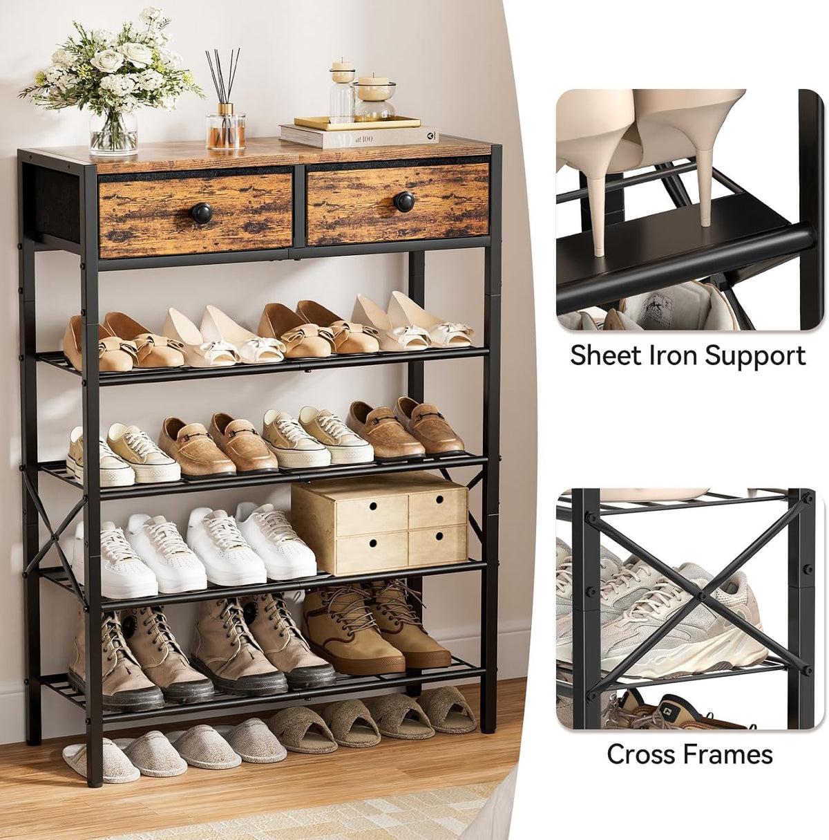 Hardy Place Entryware Shoe Rack with Fabric Drawers additional product photo