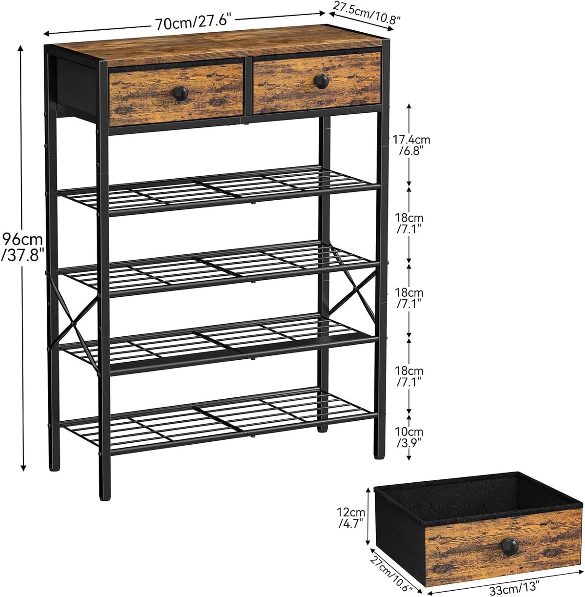 Hardy Place Entryware Shoe Rack with Fabric Drawers additional product photo