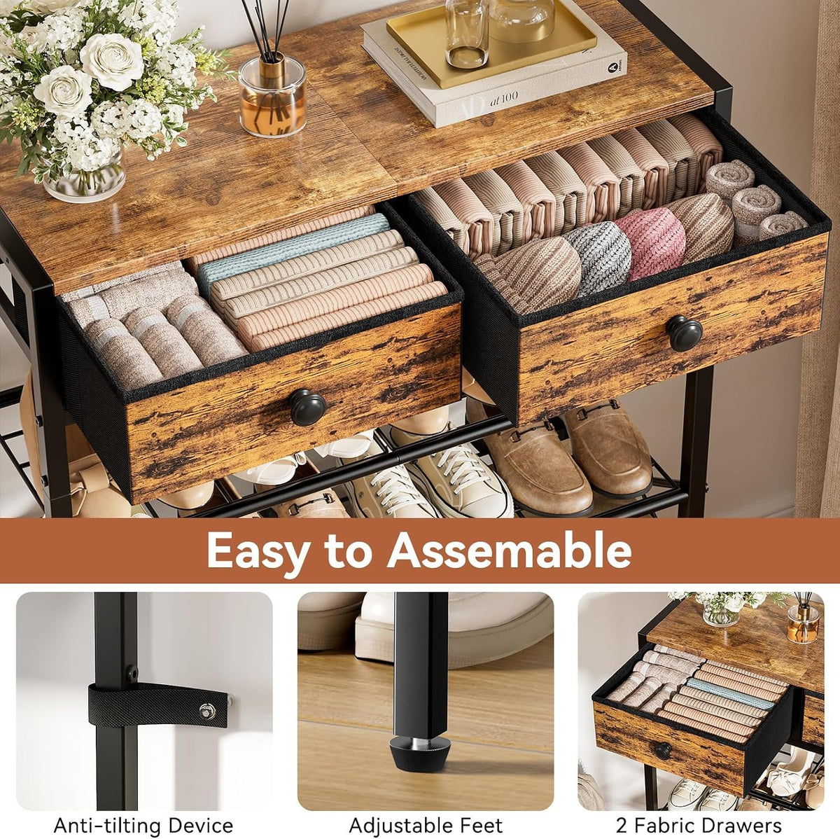 Hardy Place Entryware Shoe Rack with Fabric Drawers additional product photo