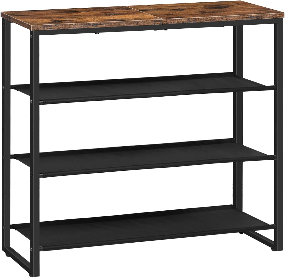 Hardy Place Entryware Shoe Rack with Fabric Shelves and Brown Top studio product photo