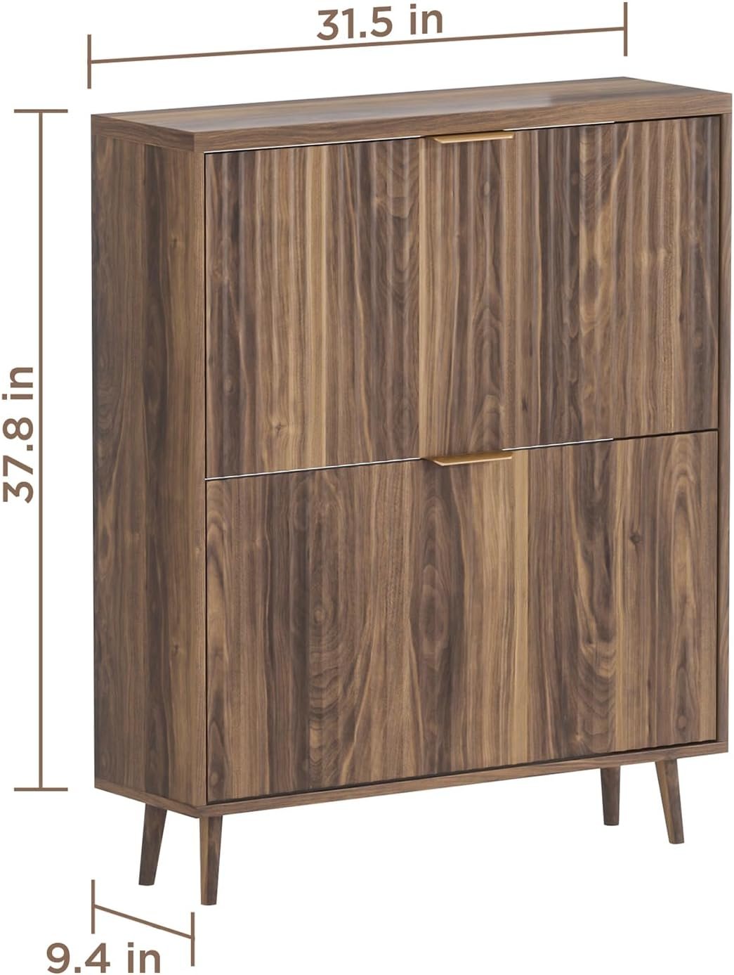 Hardy Place Entryware Fluted Walnut-Tone Shoe Cabinet additional product photo