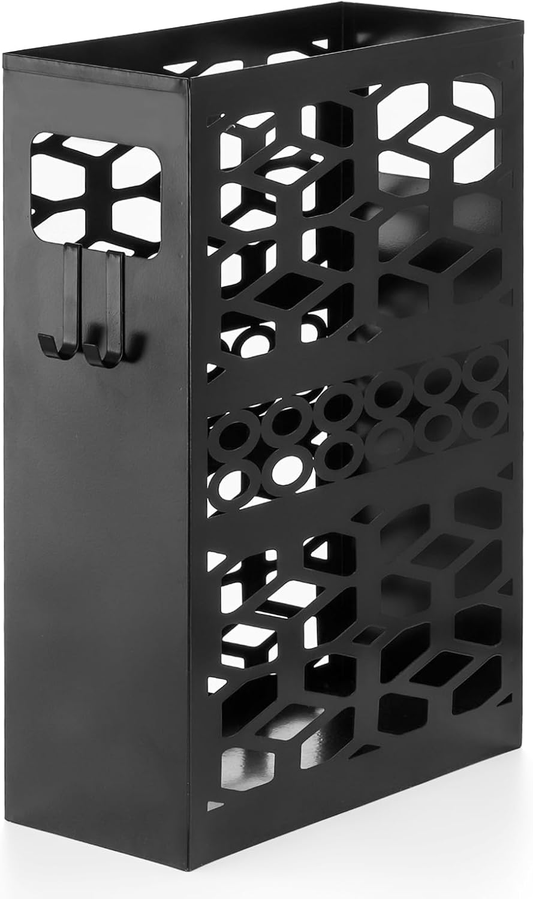 Hardy Place Entryware Rectangular Metal Umbrella Stand with Hooks studio product photo