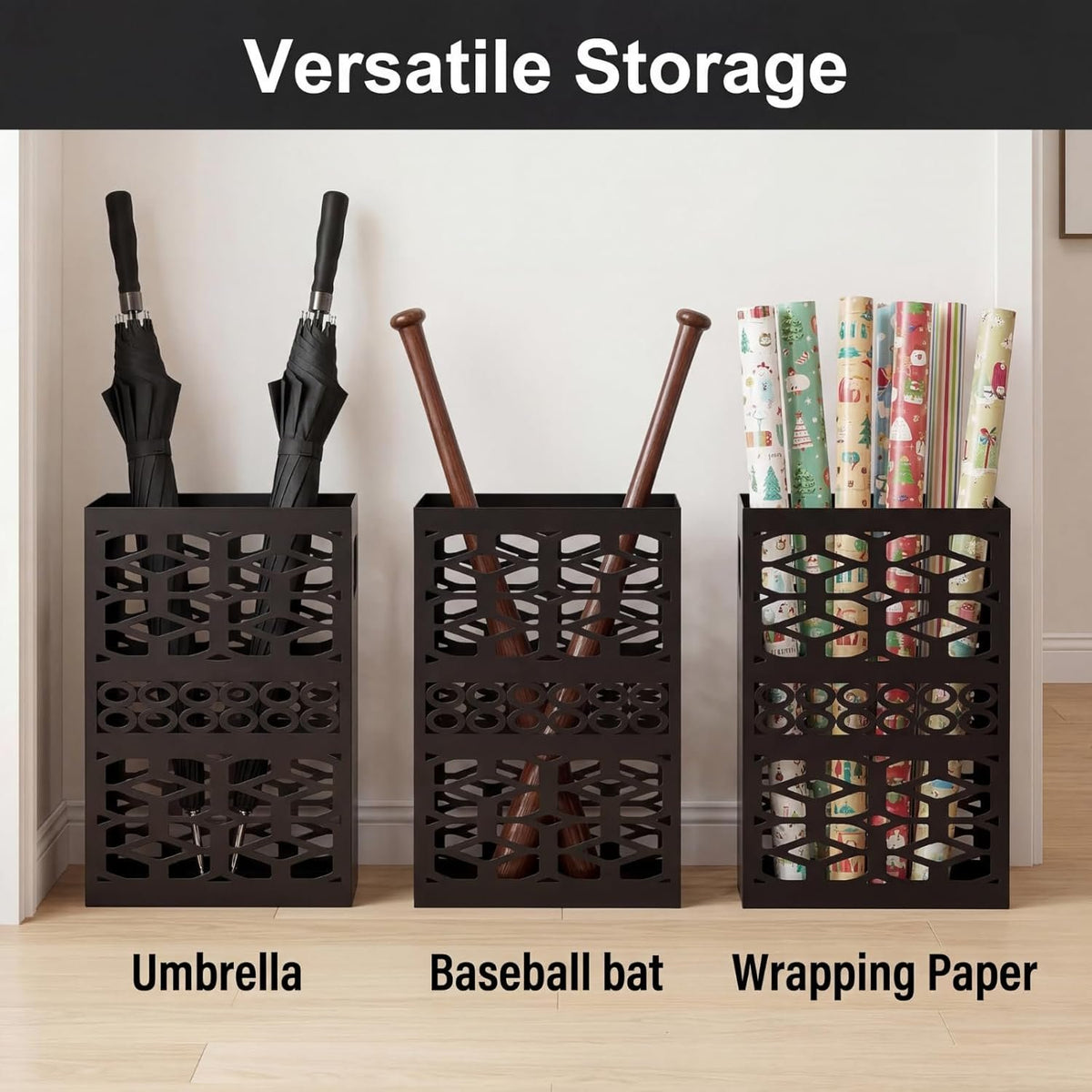 Hardy Place Entryware Rectangular Metal Umbrella Stand with Hooks additional product photo