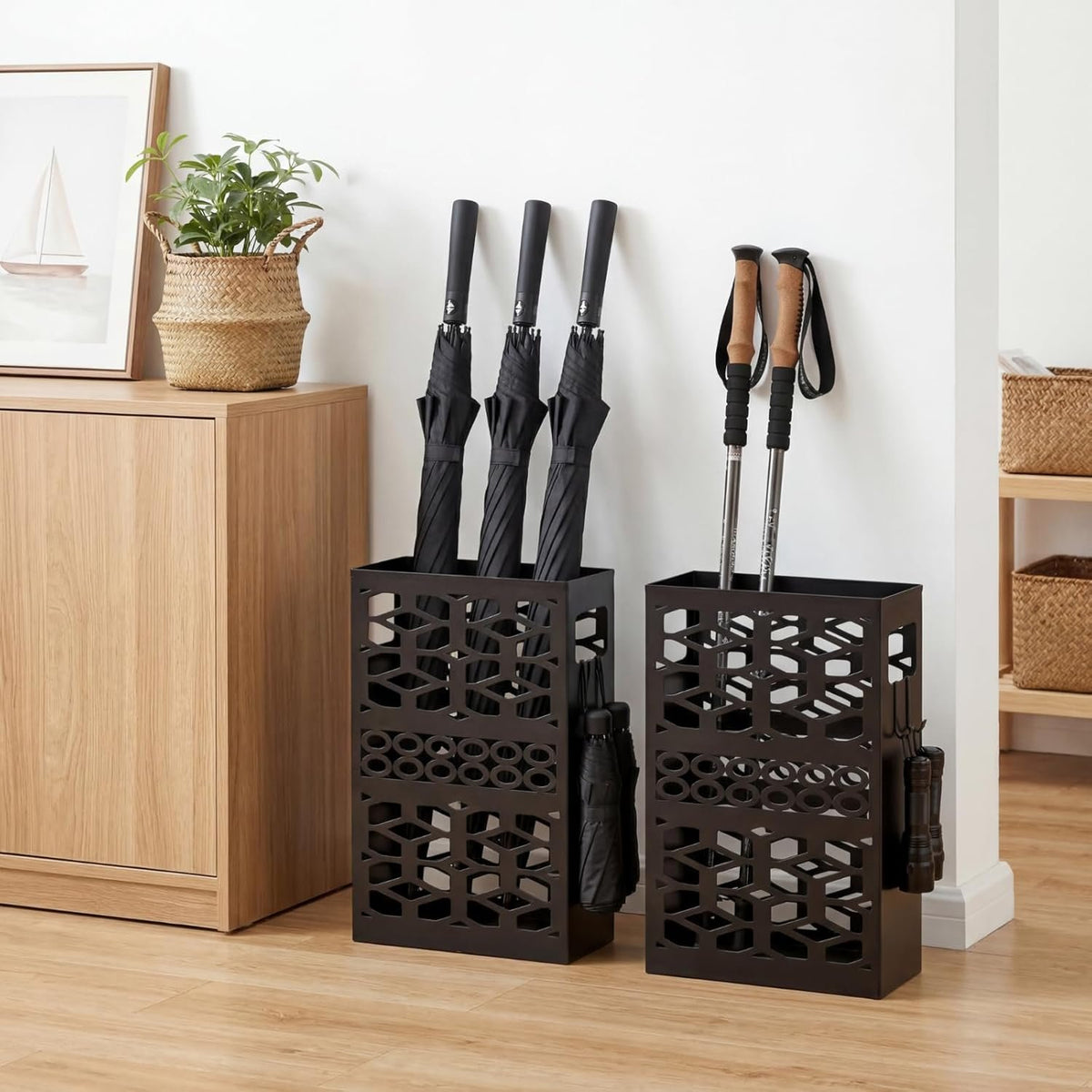 Hardy Place Entryware Rectangular Metal Umbrella Stand with Hooks additional product photo