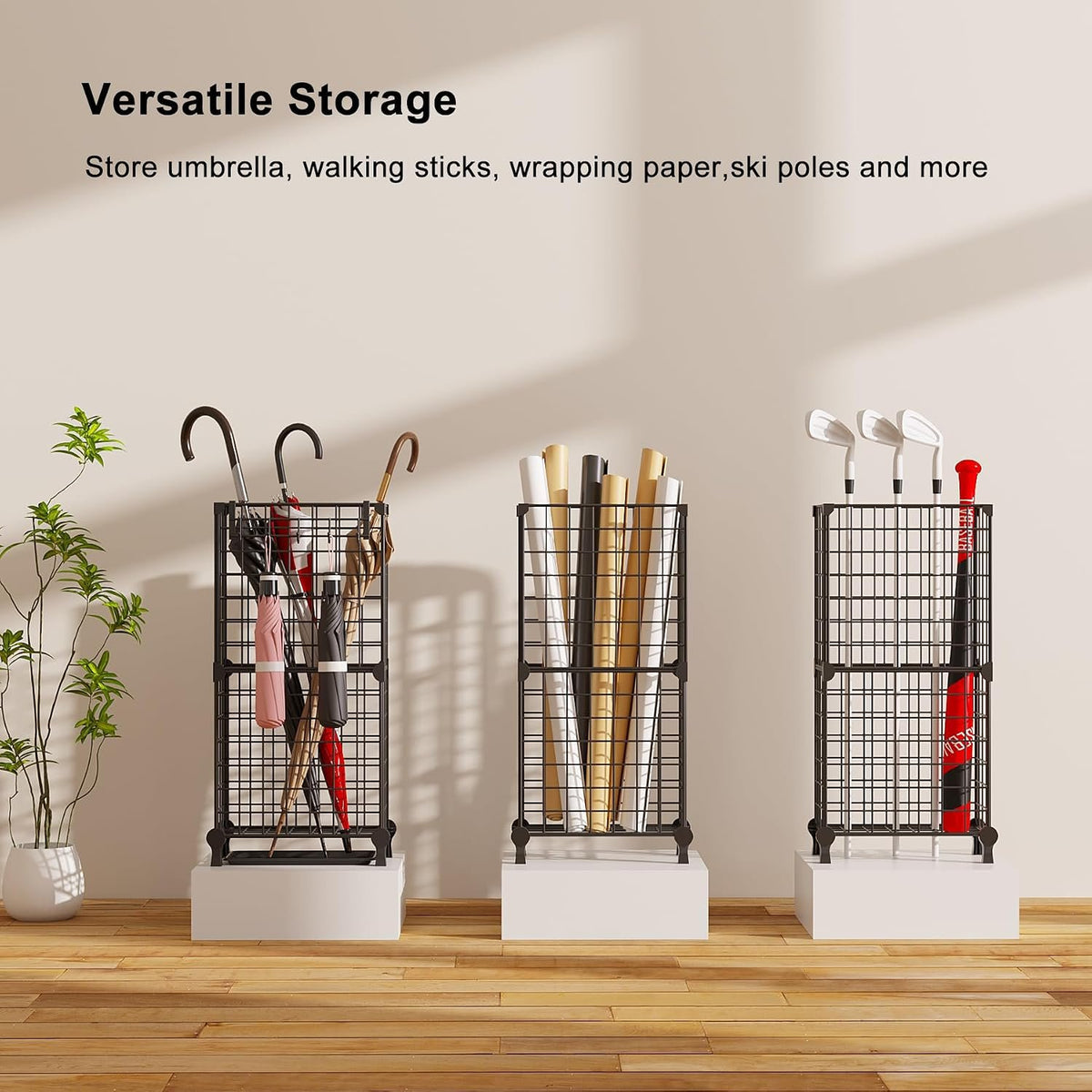 Hardy Place Entryware Grid Metal Umbrella Stand with Drip Tray additional product photo