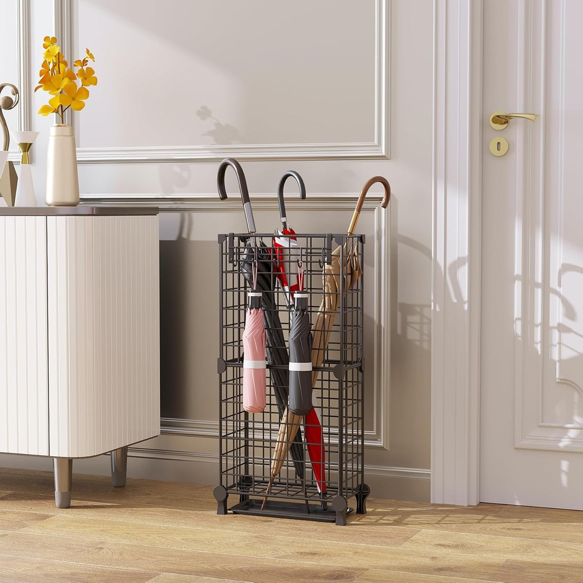 Hardy Place Entryware Grid Metal Umbrella Stand with Drip Tray additional product photo