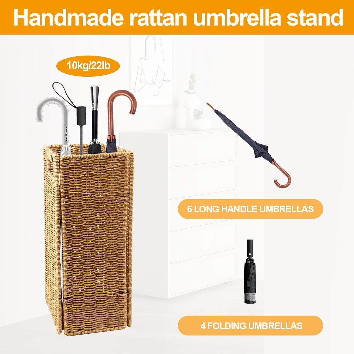 Hardy Place Entryware Square Woven Umbrella Holder additional product photo