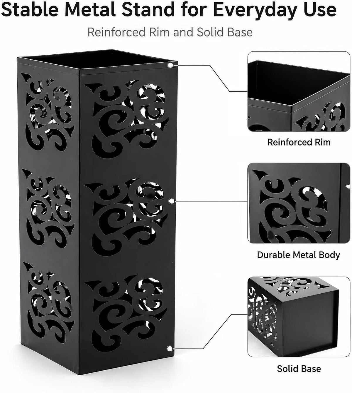 Hardy Place Entryware Carbon Steel Scroll Umbrella Stand additional product photo