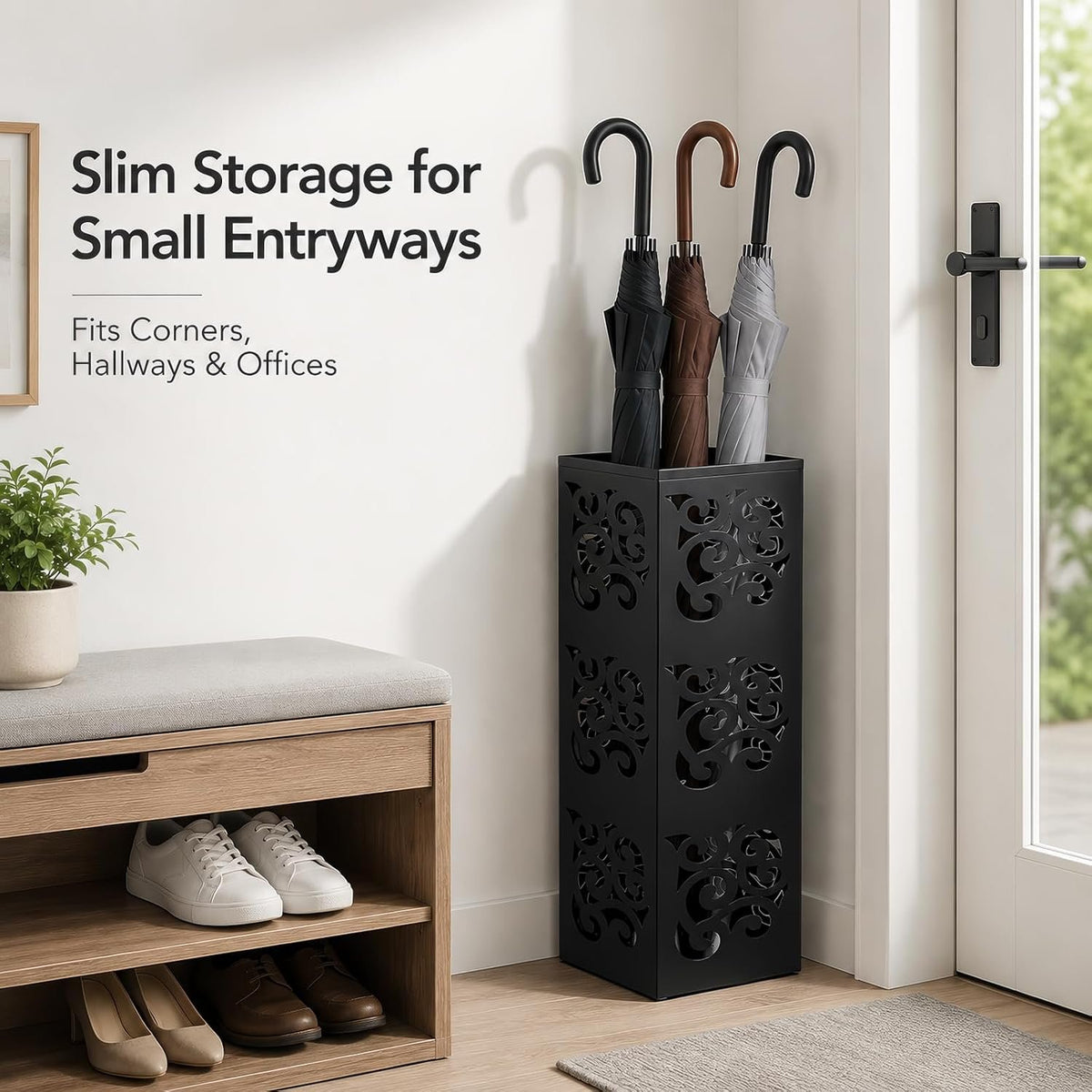 Hardy Place Entryware Carbon Steel Scroll Umbrella Stand additional product photo