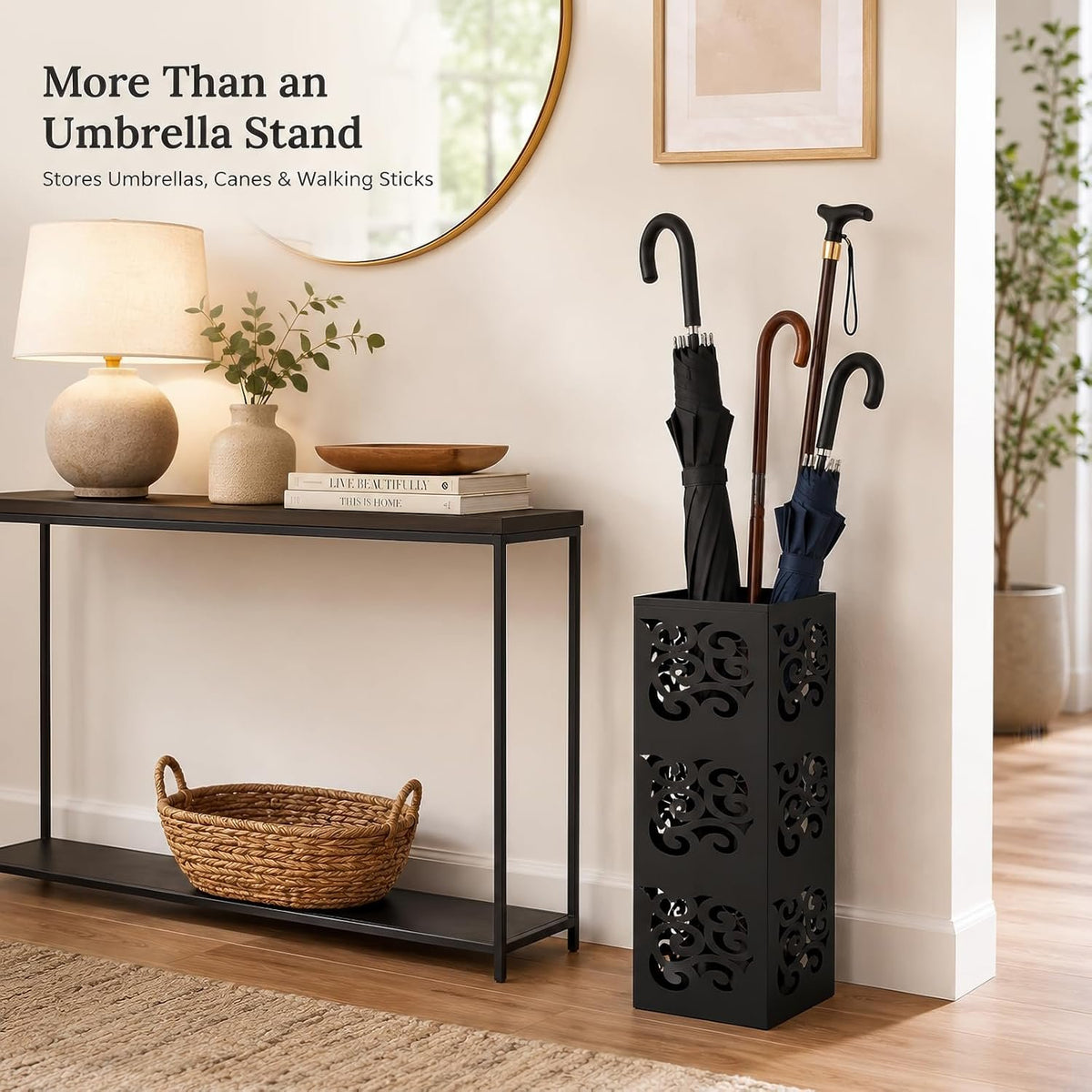 Hardy Place Entryware Carbon Steel Scroll Umbrella Stand additional product photo